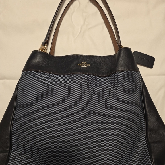 COACH PURSE LEXY F57540 MIDNIGHT BLUE LEATHER - Picture 2 of 9